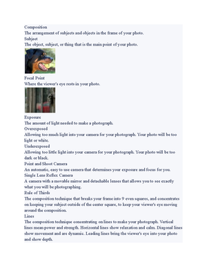 Photography 1 - practice materials - What extra work was required for a ...