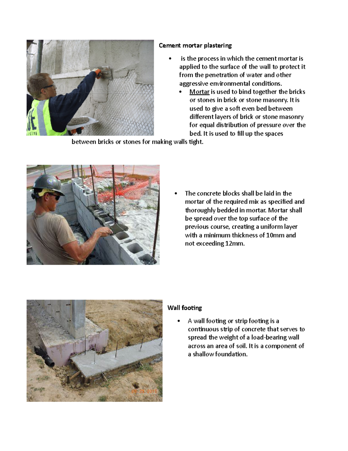 Bt6 - building tech - Cement mortar plastering is the process in which ...