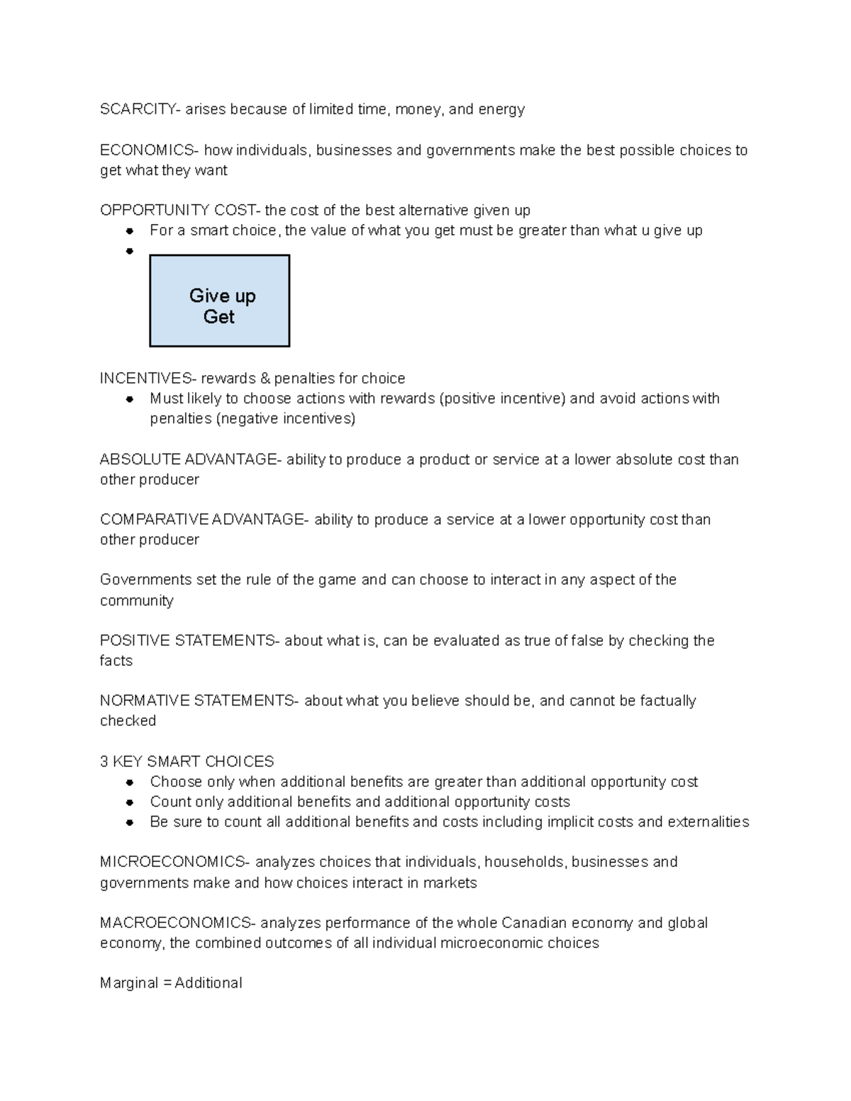 ECN 104 Review - Lecture Notes 1-12 - Arises Because Of Limited Time ...