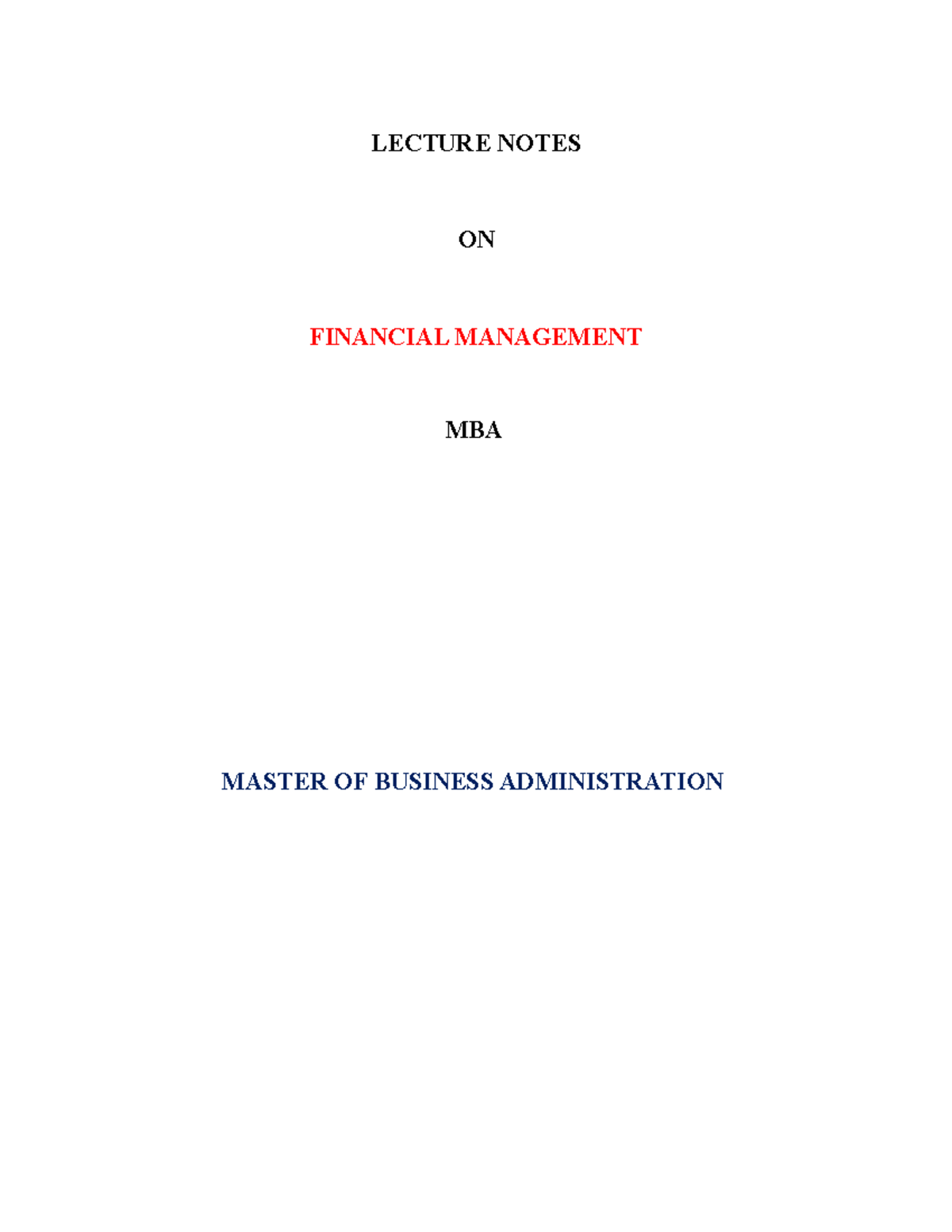 IARE FM Lecture Notes 2-converted - LECTURE NOTES ON FINANCIAL ...