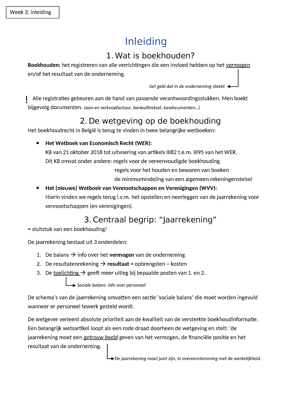 Samenvatting Boekhouden Examen - Inleiding 1. Wat Is Boekhouden ...