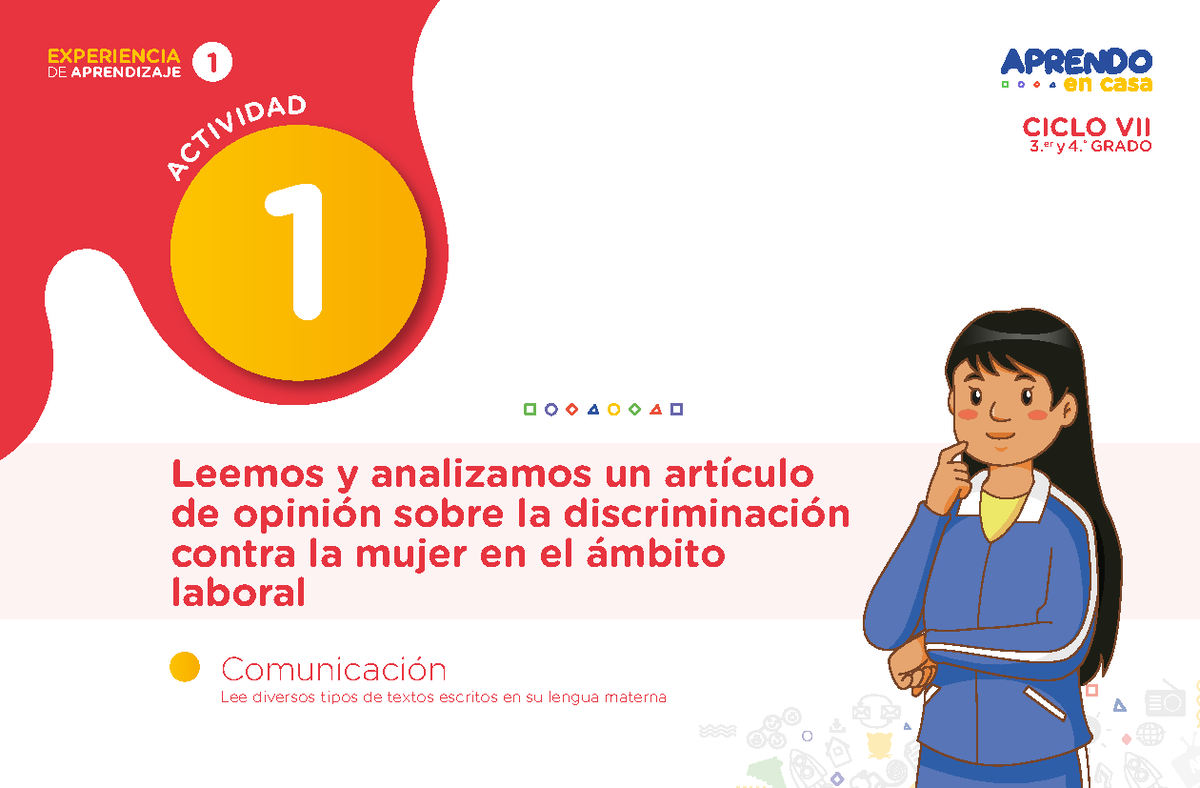 1 Leemos y analizamos un artículo de opinión sobre la discriminación
