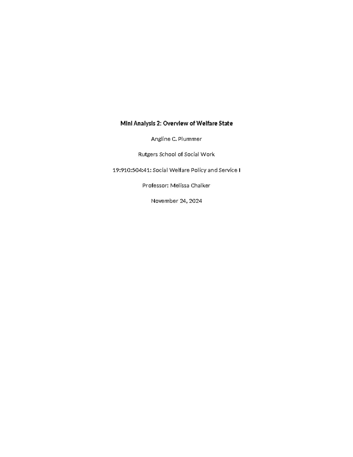 Mini Analysis 1 Head Start A.Plummer copy copy - Mini Analysis 2 ...