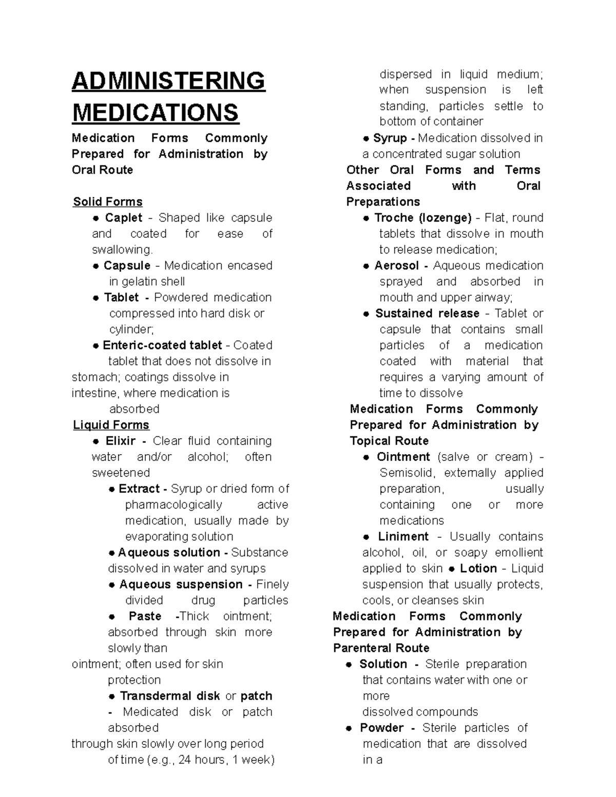 1. Administering Medications - ADMINISTERING MEDICATIONS Medication ...