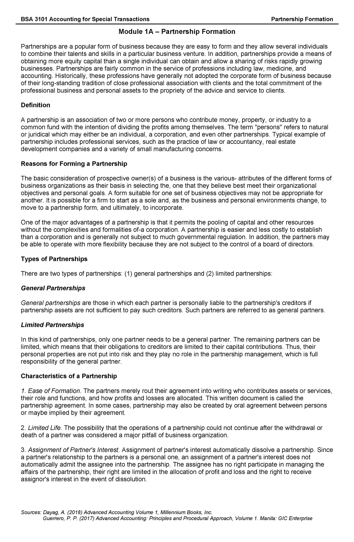 Partnership Formation Auditing - Module 1A – Partnership Formation ...