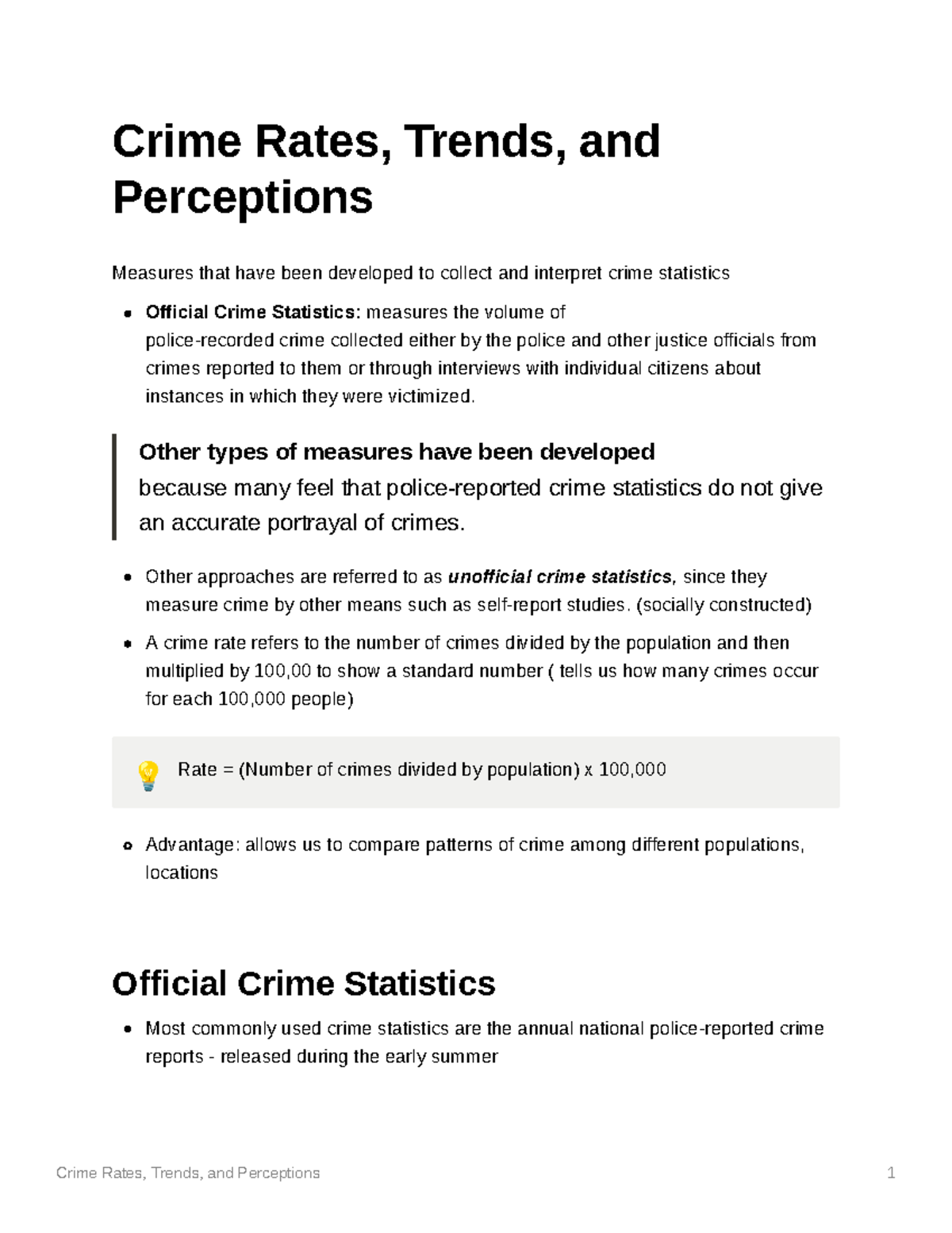 Crime Rates Trends and Perceptions - Crime Rates, Trends, and ...