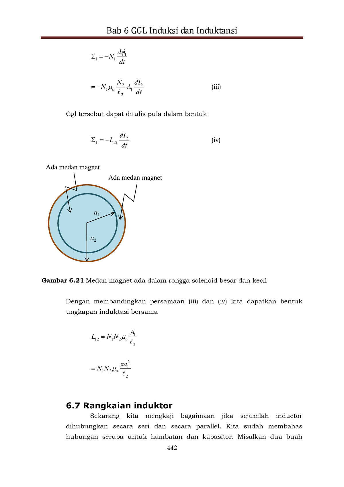 Fisika Dasar-152 - Bab 6 GGL Induksi Dan Induktansi 442 Dt D 1 N 11 Dt ...