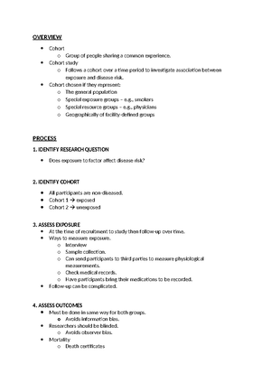 L03 Cohort Studies - lecture notes