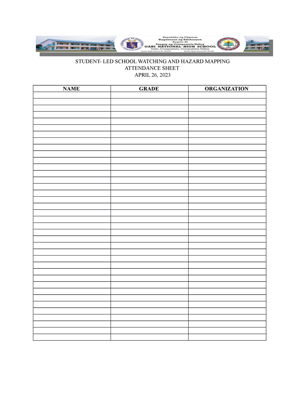 Sddrm- Consolidated- Report - STUDENT- LED SCHOOL WATCHING AND HAZARD ...