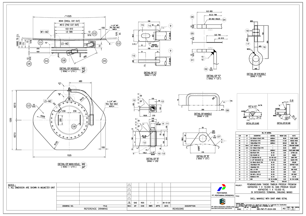 BBG-PMT-PT-20.04-036 Shell Manhole WITH Davit ARMS Detail - civil ...