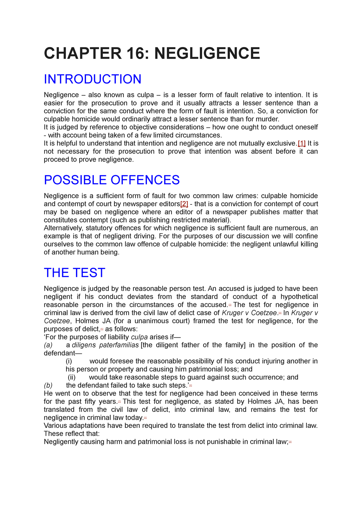 negligence a level law essay