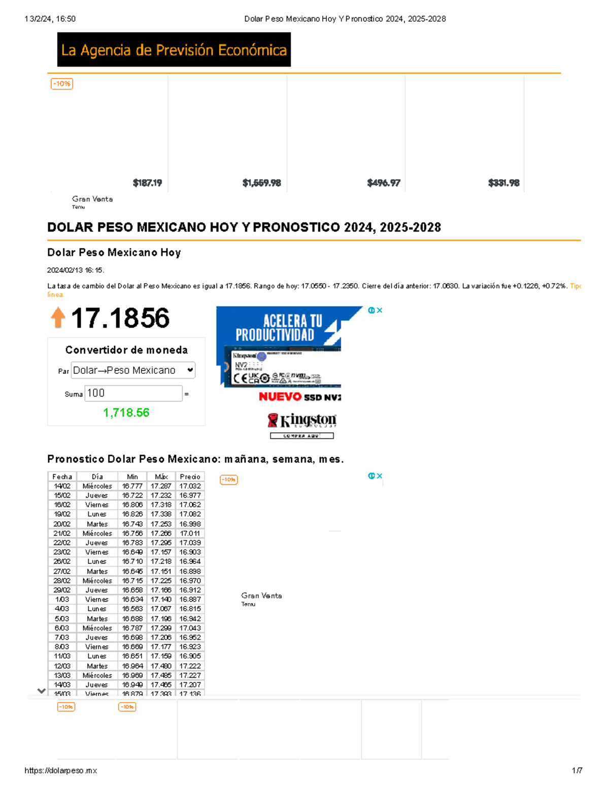 Dolar Peso Mexicano Hoy Y Pronostico 2024, 20252028 17. Convertidor