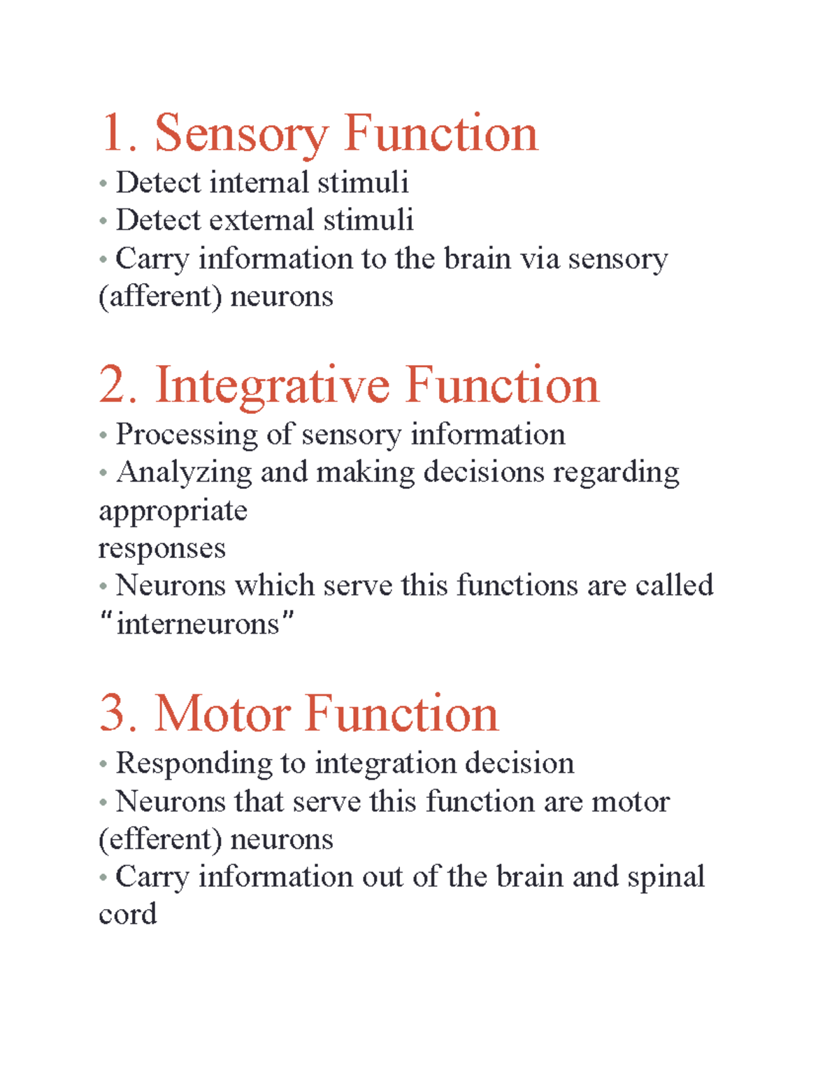 sensory function case study