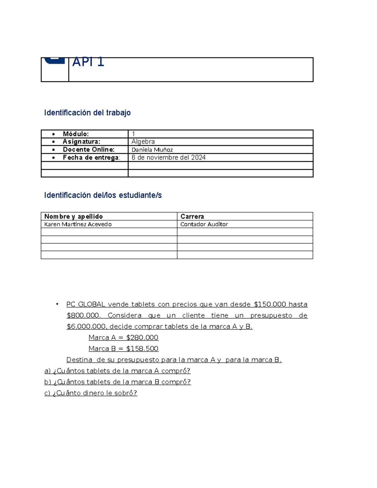 Formato API - trabajo individual algebra M1 - API 1 Identificación del ...