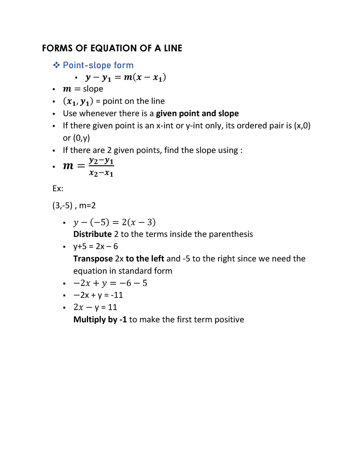 math-slope-of-a-line-forms-of-equation-of-a-line-point-slope-form