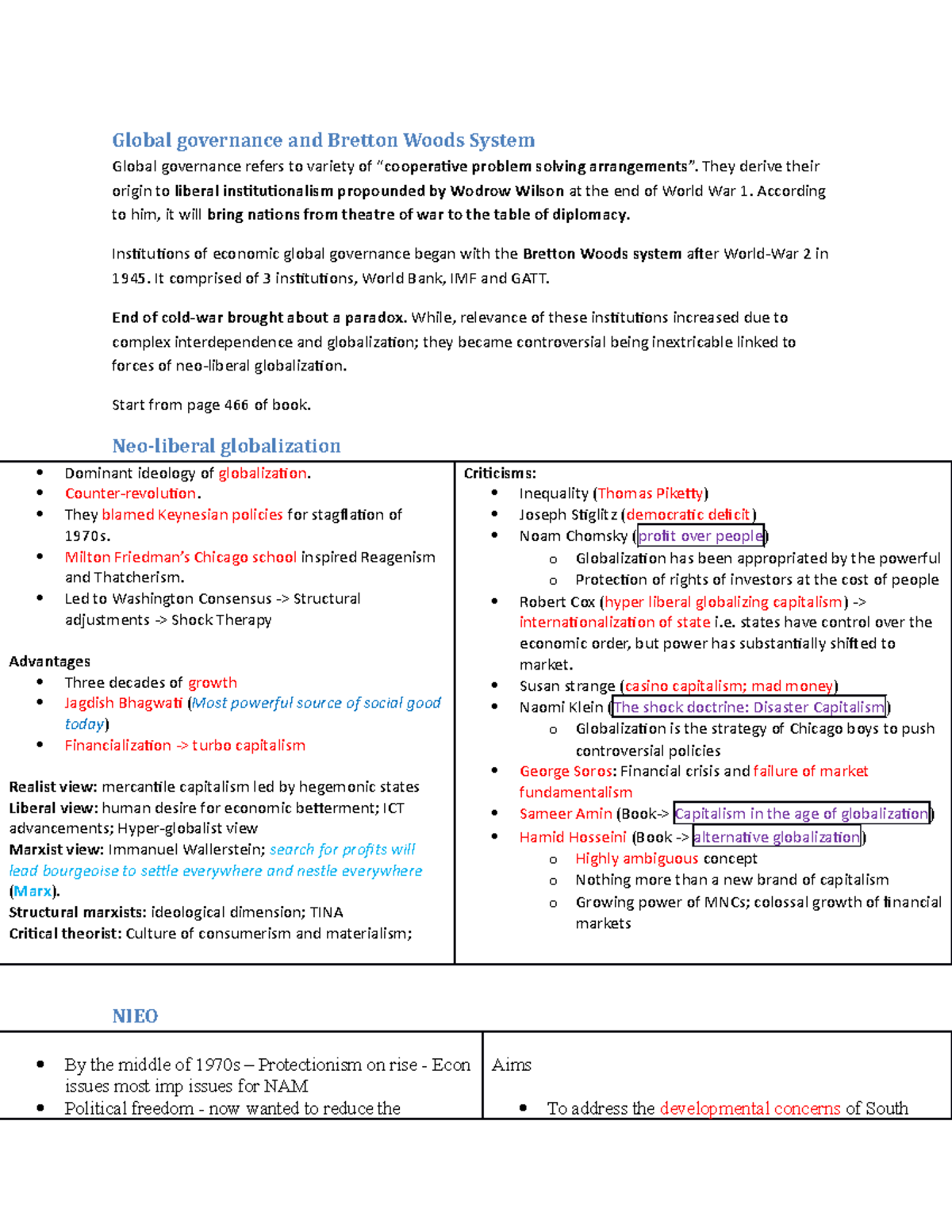 Global Political Economy - Global governance and Bretton Woods System ...