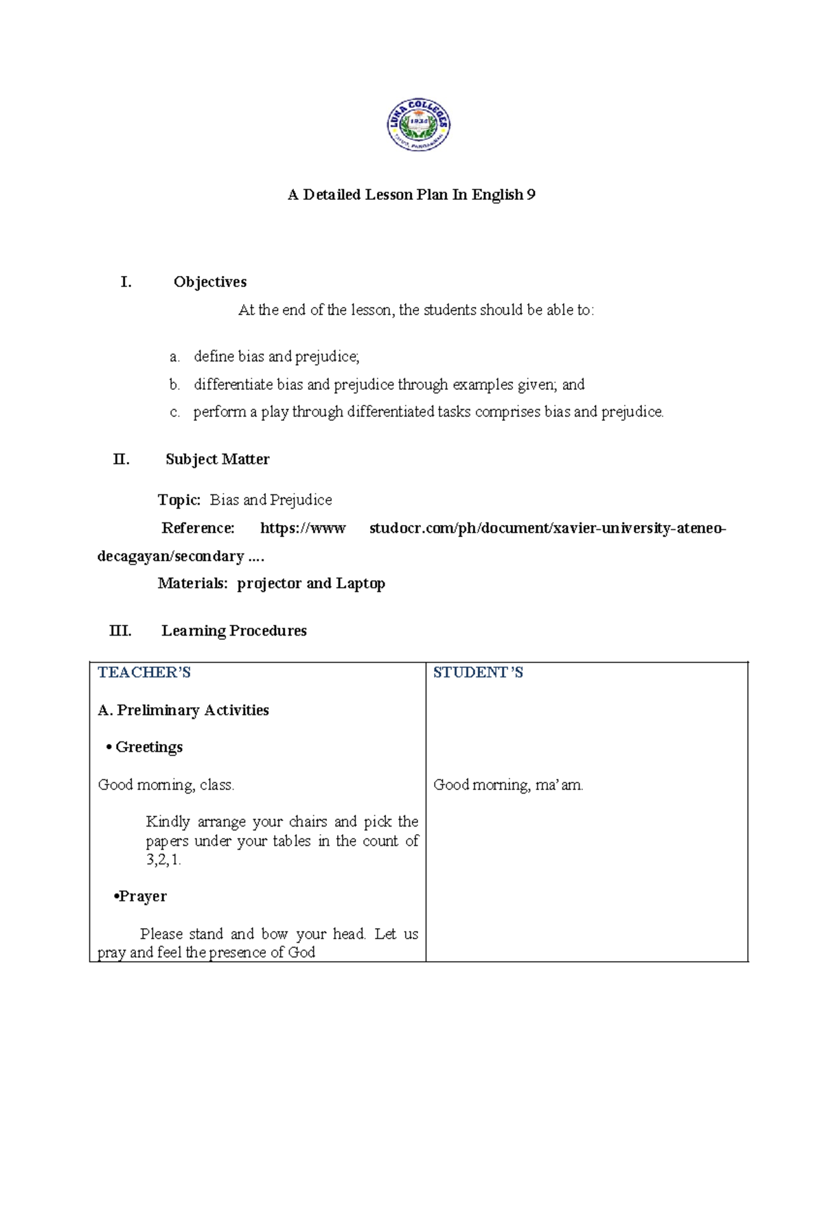 DLP IN English 9 11 - Other - A Detailed Lesson Plan In English 9 I ...