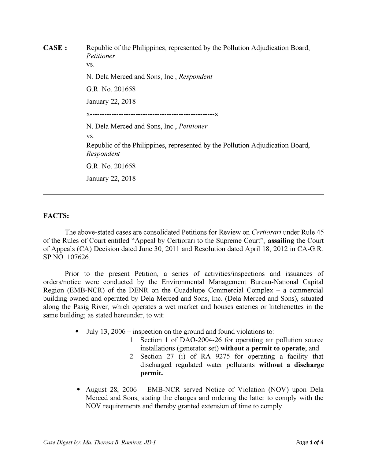 Republic Vs. Dela Merced And Sons Final - Case : Republic Of The 