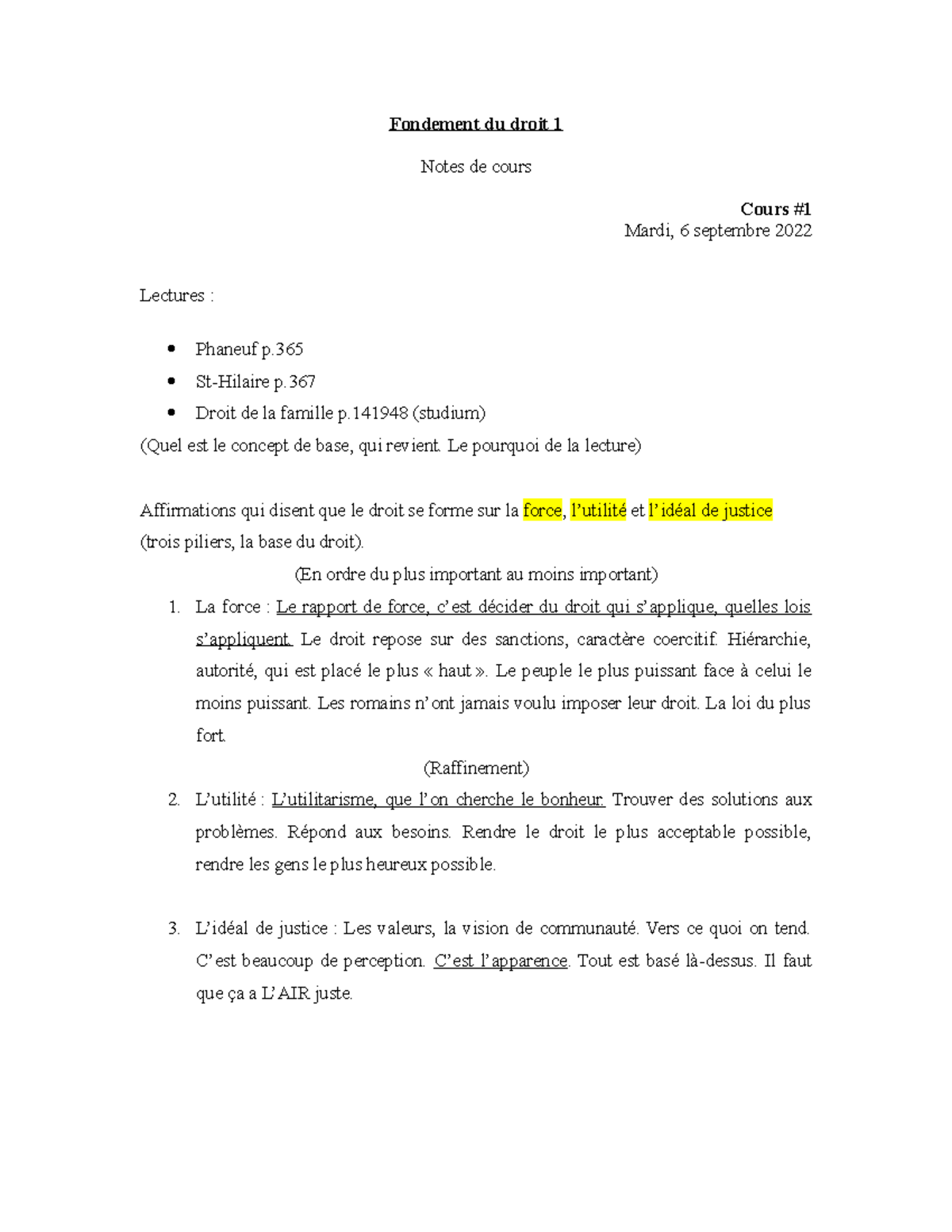 Fondement Du Droit 1 - Notes De Cours - Fondement Du Droit 1 Notes De ...