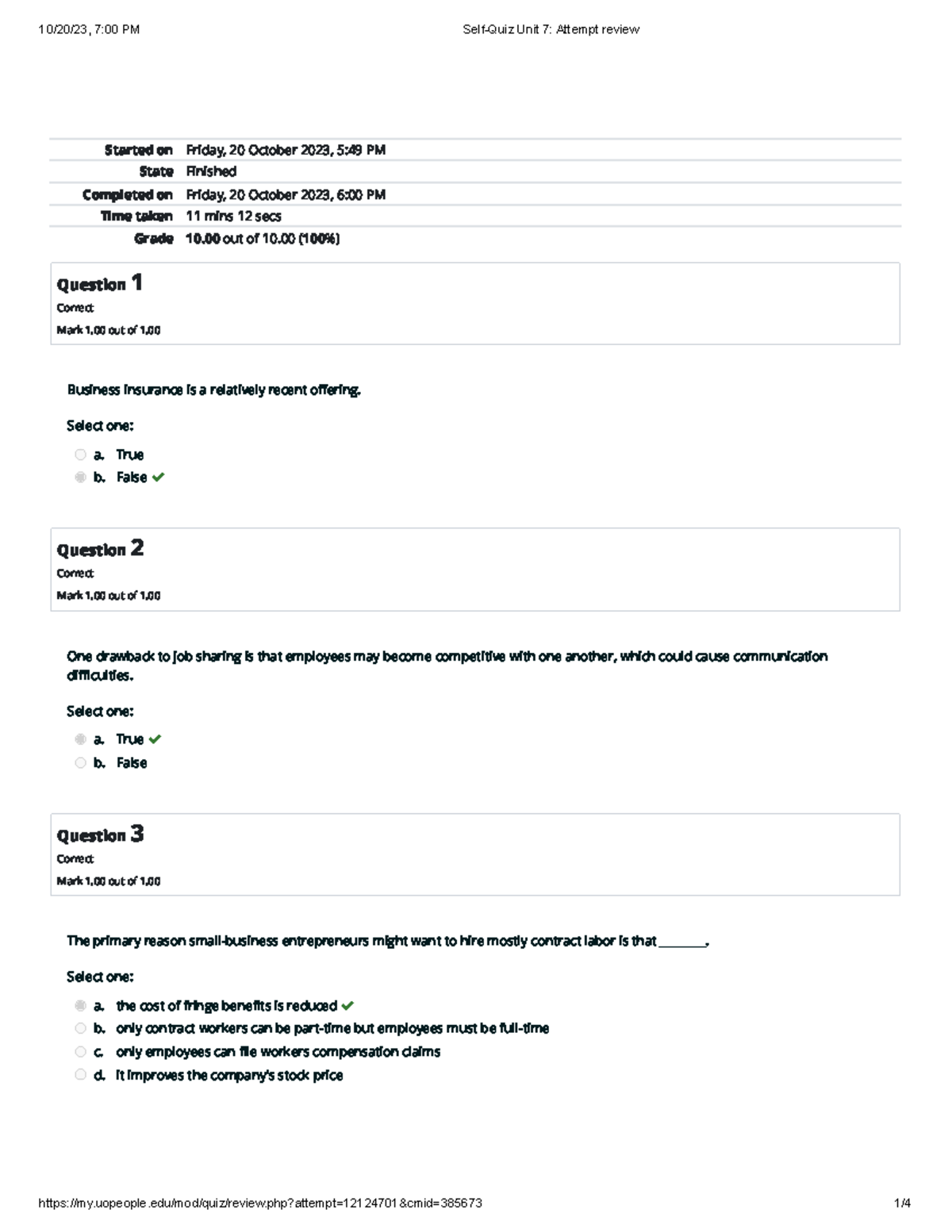 Self-Quiz Unit 7 Attempt Review - Started On Friday, 20 October 2023, 5 ...