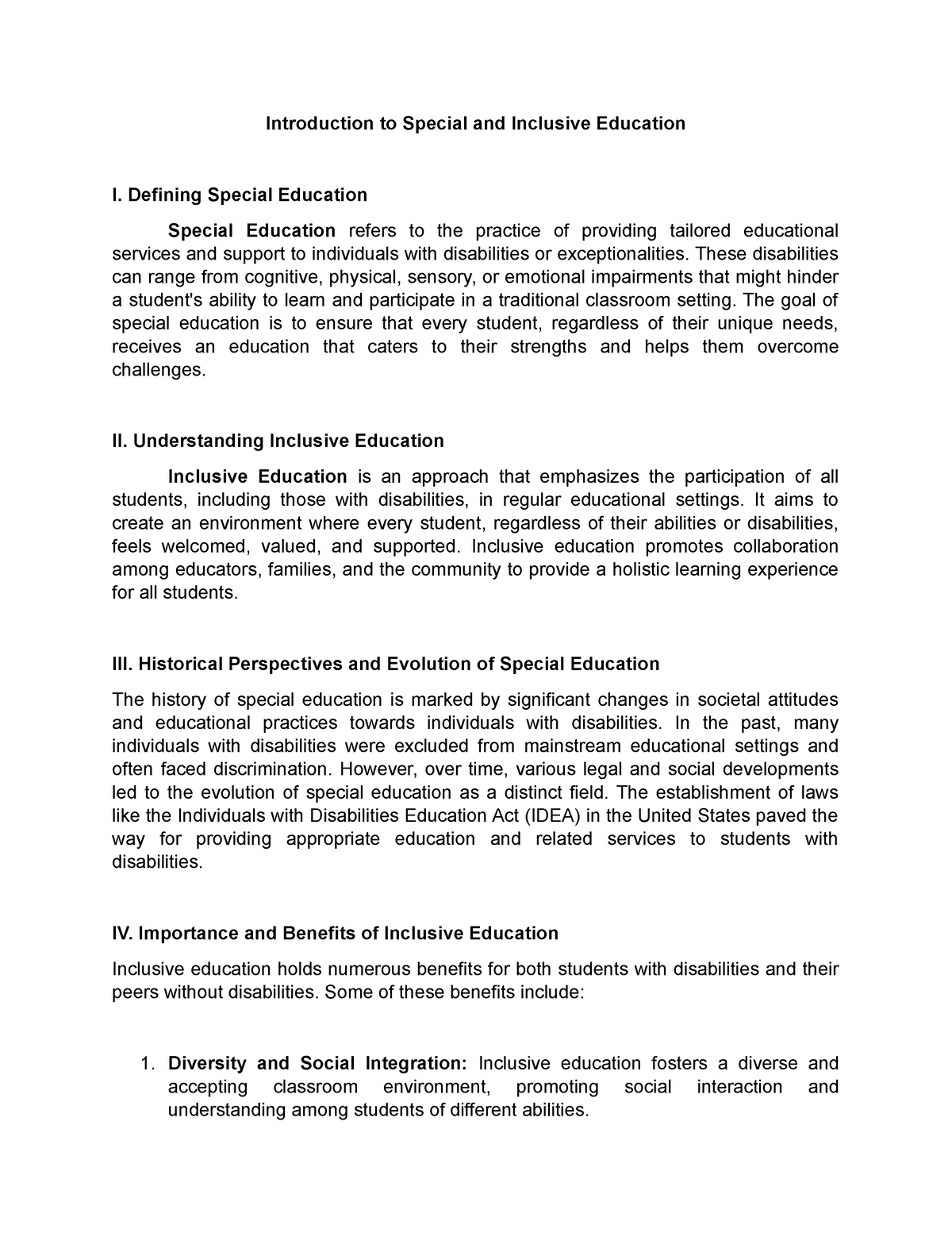 Introduction to Special and Inclusive Education - Defining Special ...