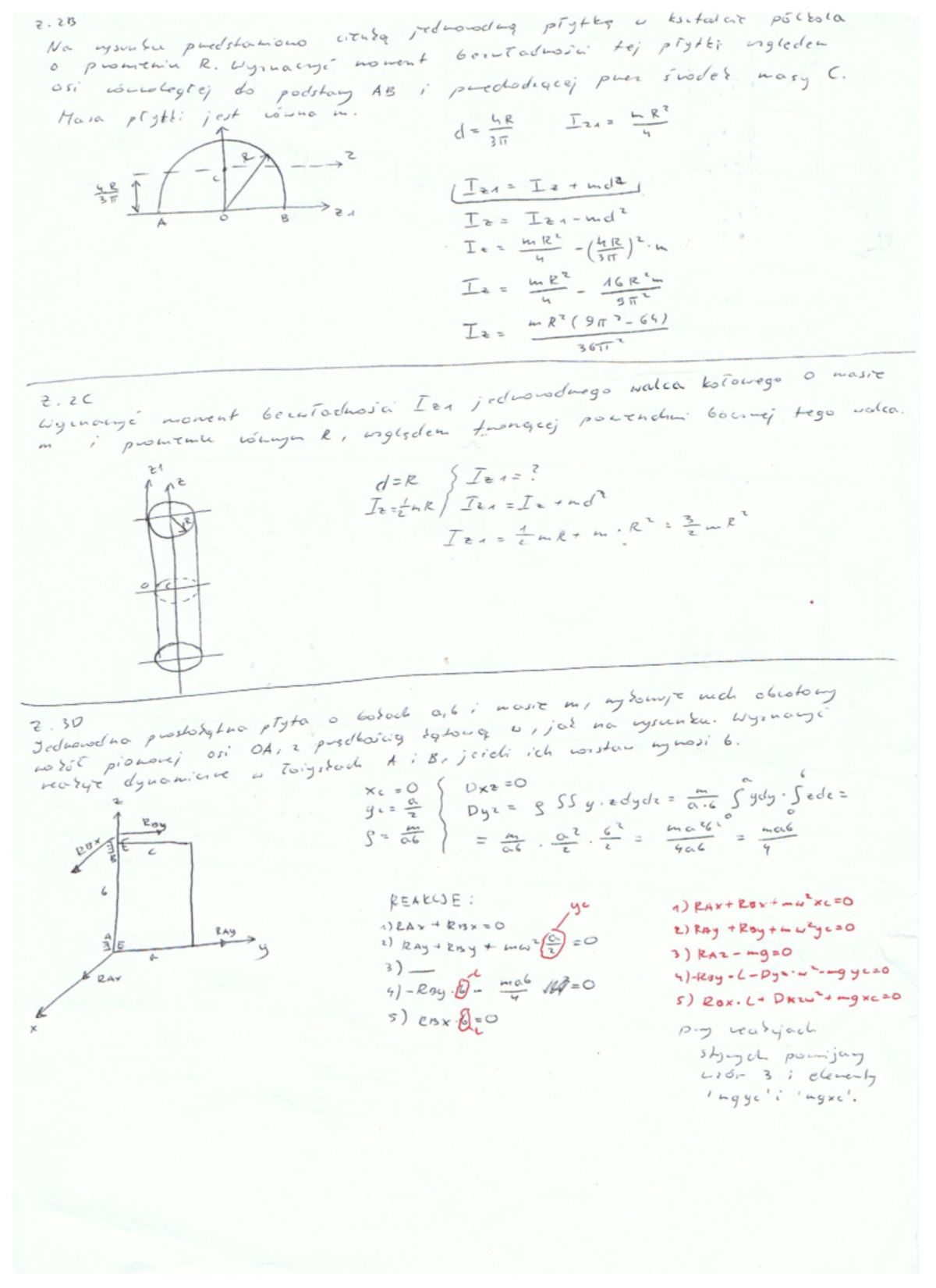 Mechanika Ogólna Zadania Od Momentów Bezwładności - Mechanika Ogólna ...