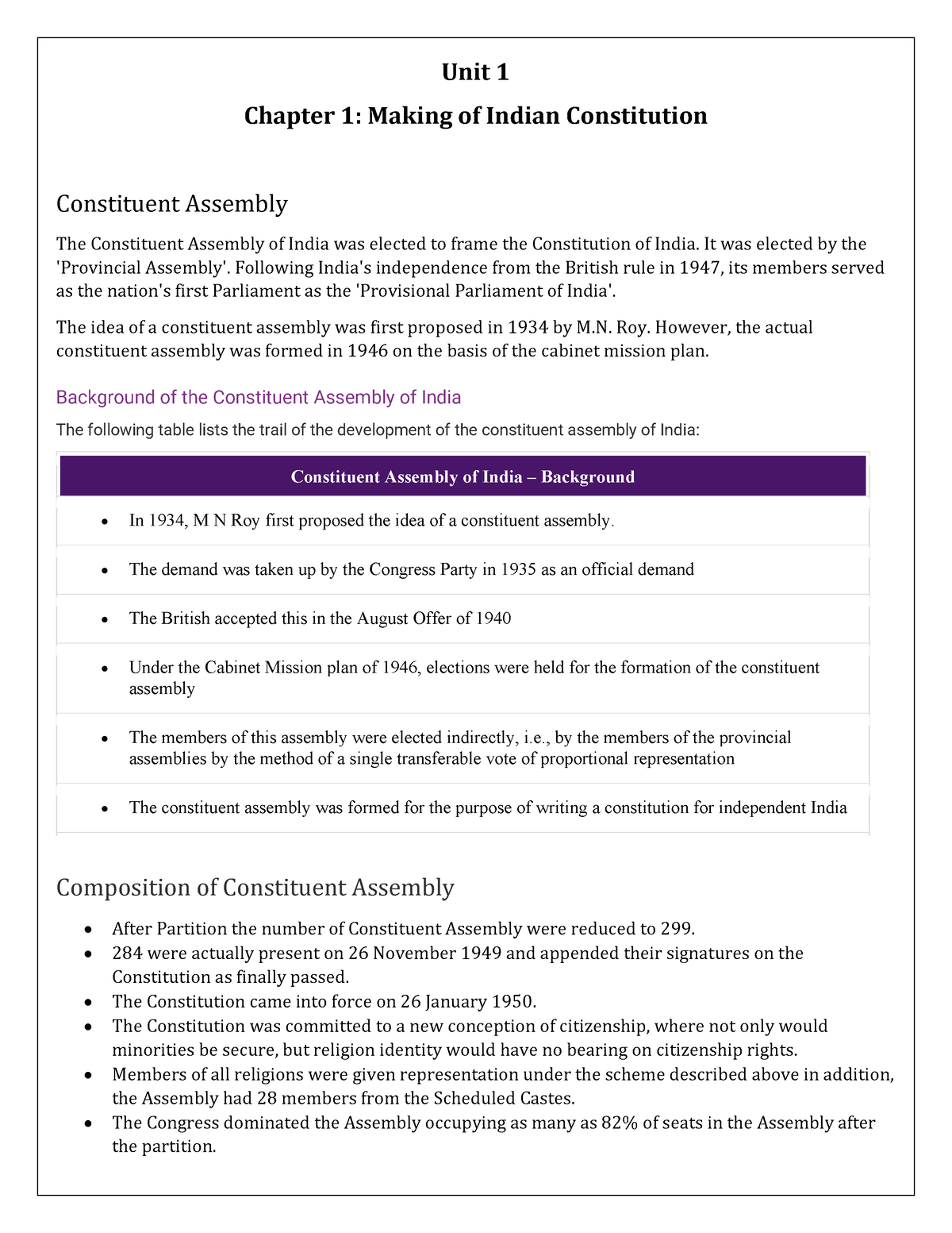 making of indian constitution assignment