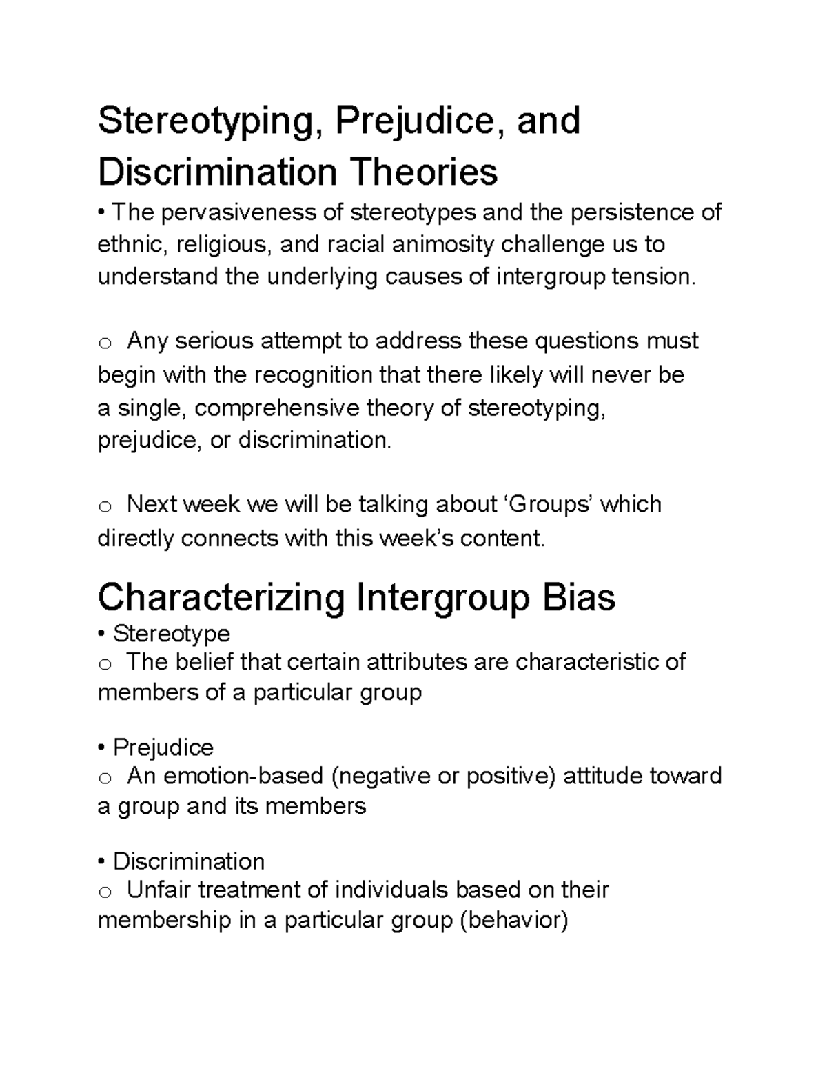 Social Psych 11 - Stereotyping, Prejudice, And Discrimination Theories ...