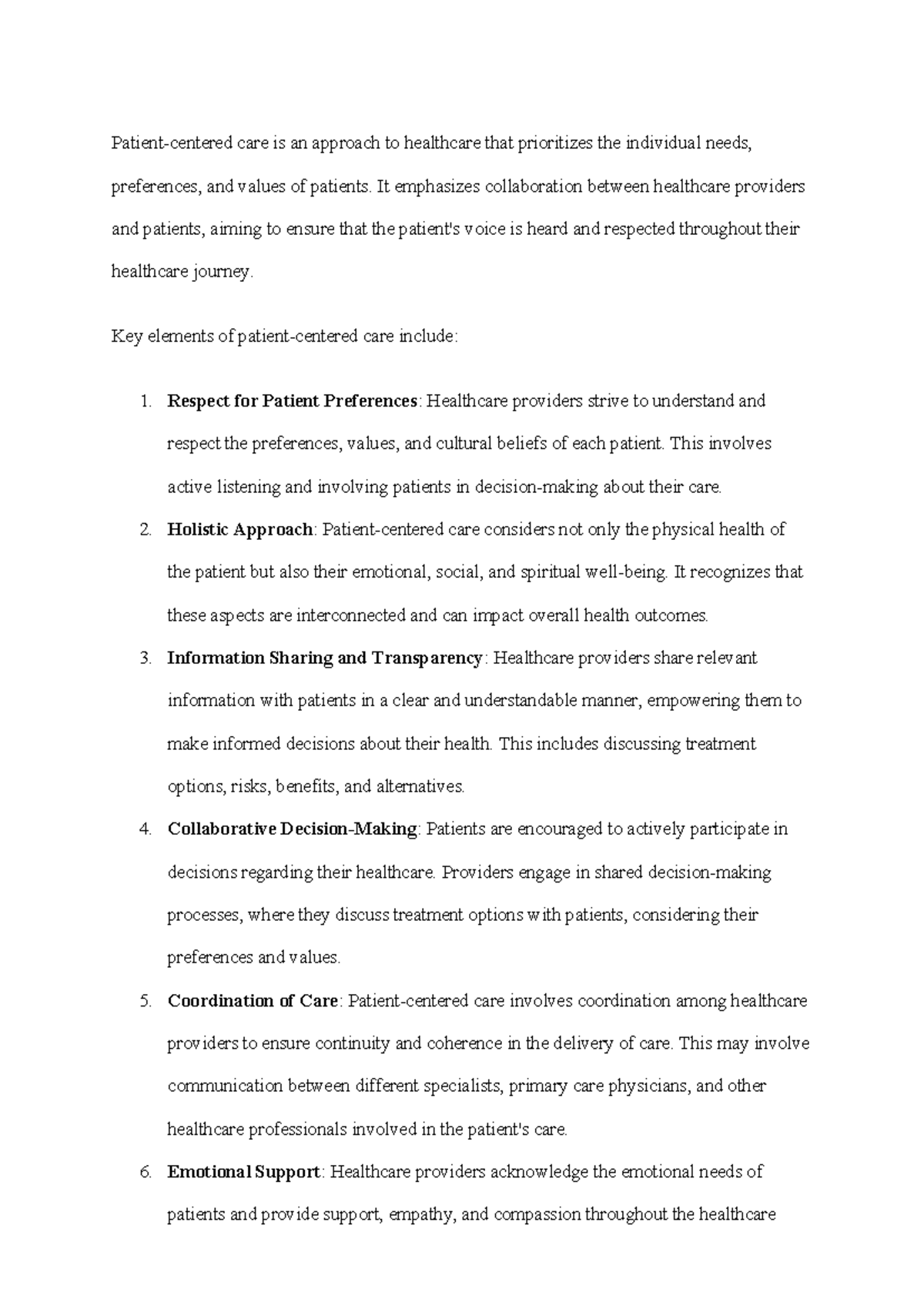 Patient Centered Care - Patient-centered care is an approach to ...