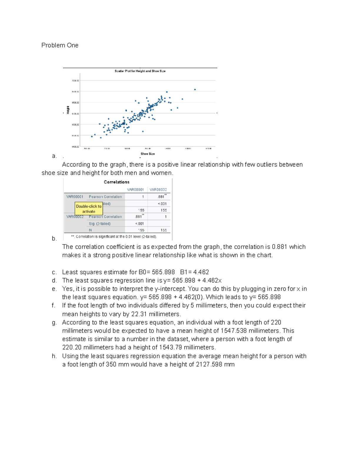 SPSS 2 MATH 220 - SPSS Assignment for Math 220, Graphing Linear ...
