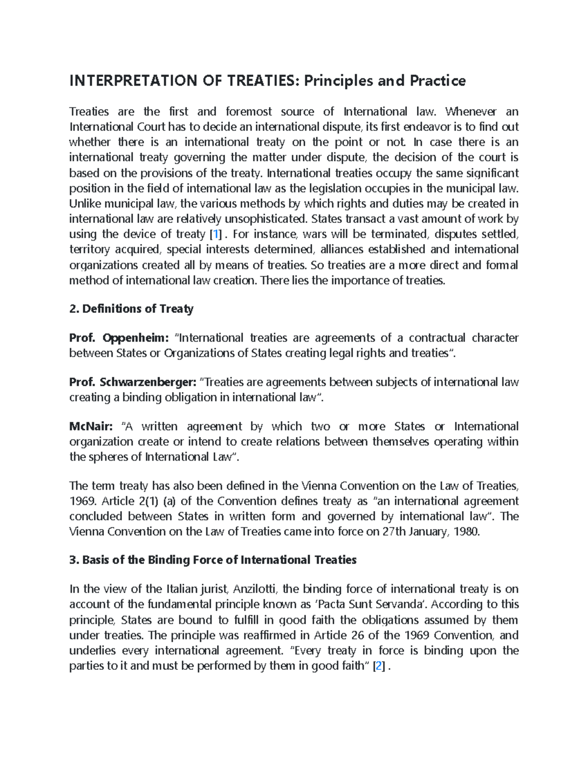 LAW OF Treaties - very useful notes related to international law in ...