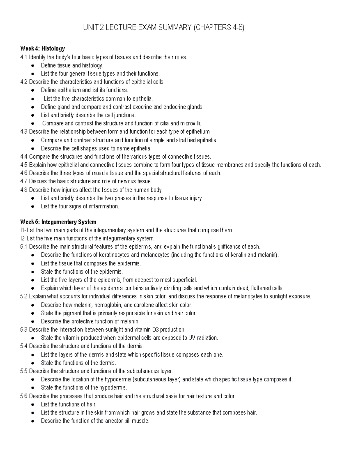 UNIT 2 Lecture EXAM Study Guide - UNIT 2 LECTURE EXAM SUMMARY (CHAPTERS ...
