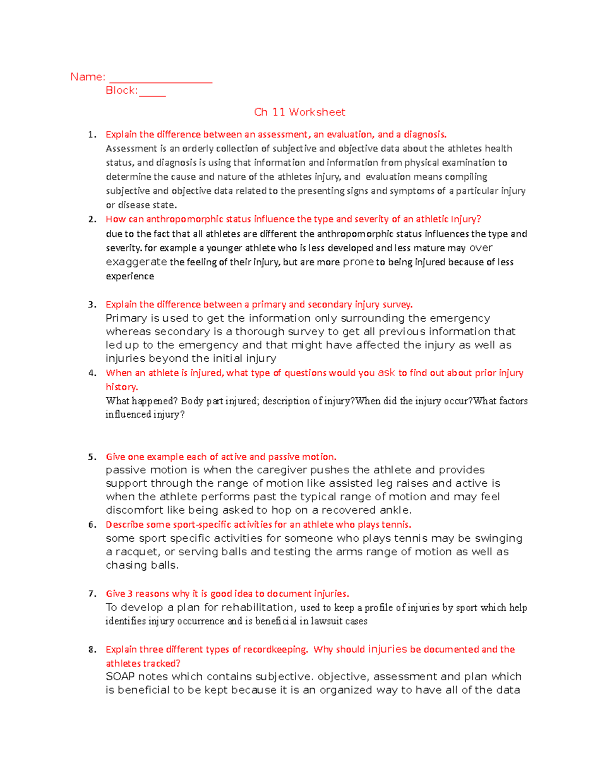 Ch 11 Worksheet - Chapter 11 Notes - Studocu