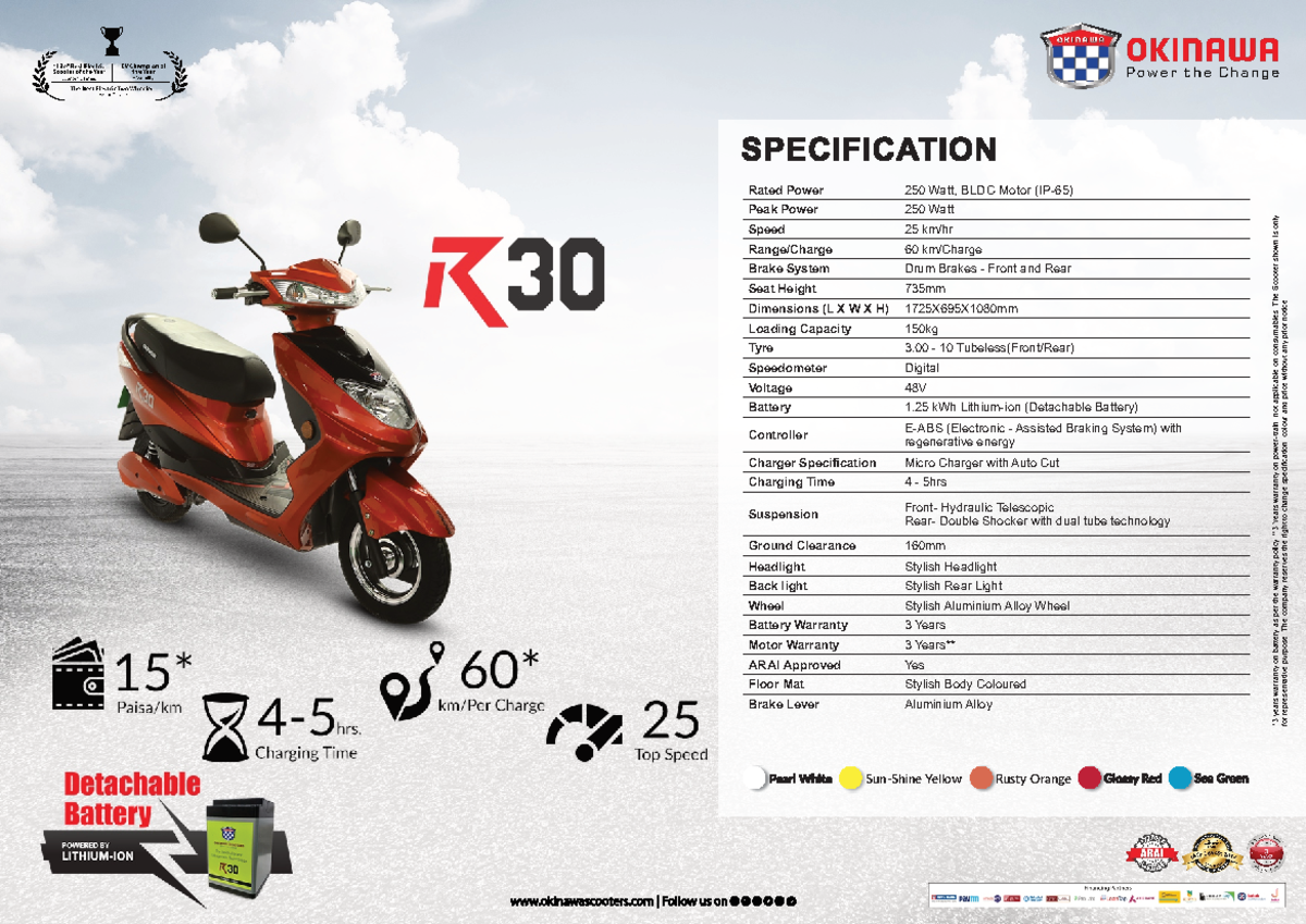 R30 - Important note - Sun-Shine Yellow Rusty Orange *3 years warranty ...