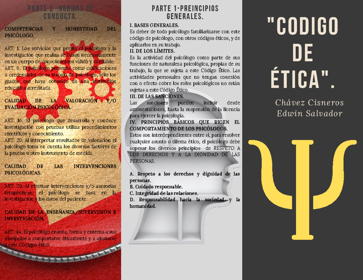 Importancia Del Codigo De Etica Del Psicologo www.studocu.com