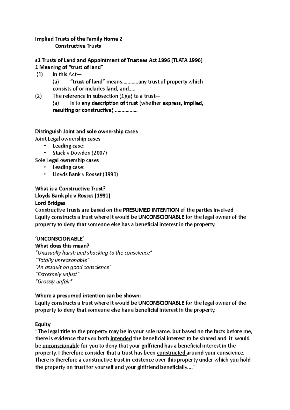Constructive Trusts 1 - Implied Trusts of the Family Home 2 ...