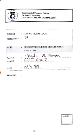 Math Ehtasham Al Noman T21EC3009 - UTM ER TEoOLOG RALAra Name EHTASHAM ...