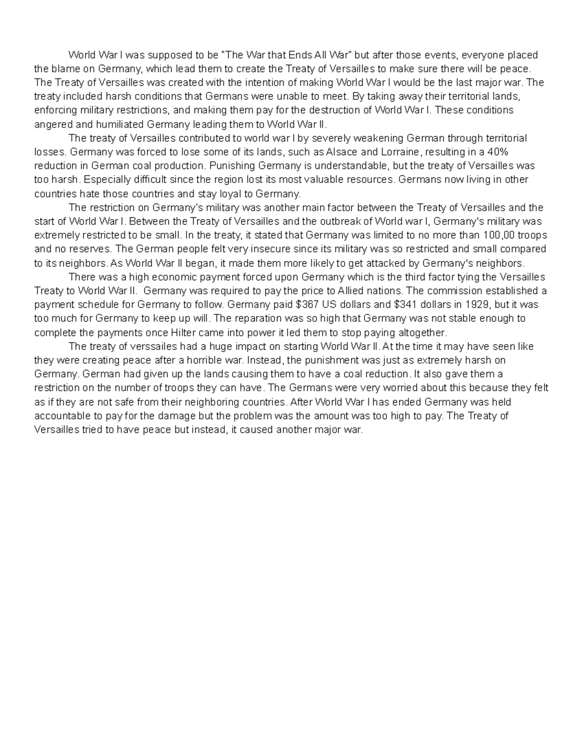 How did the Versailles Treaty Help Cause World War II - World War l was ...