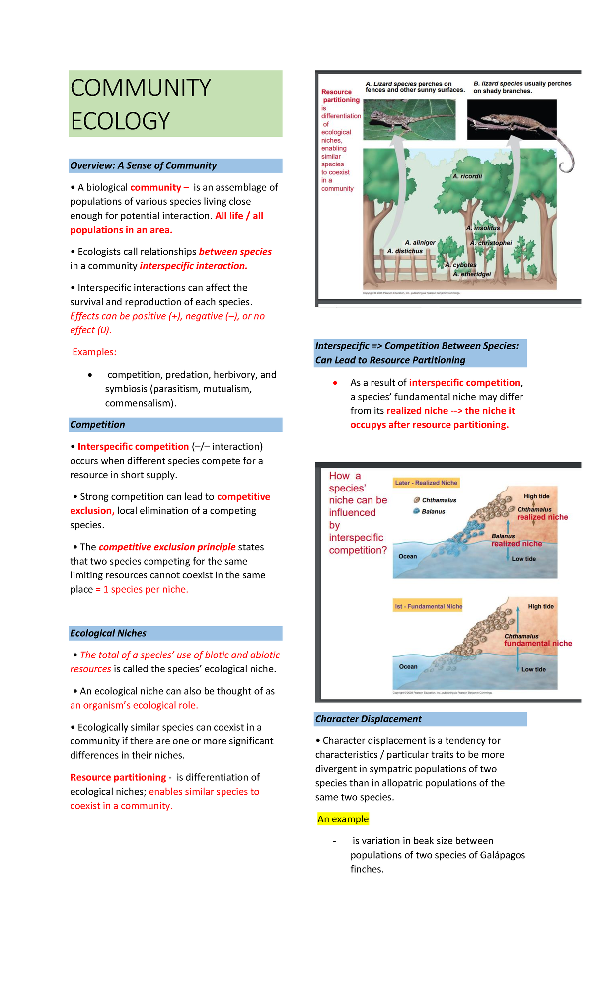 Biology Community Ecology - COMMUNITY ECOLOGY Overview: A Sense of ...