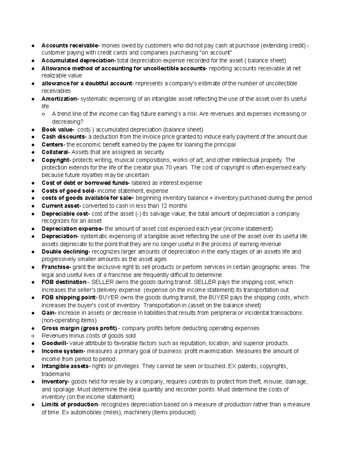 Copy of ACCT 201- exam 2 notes - ACCT 200 - UT Knoxville - Studocu