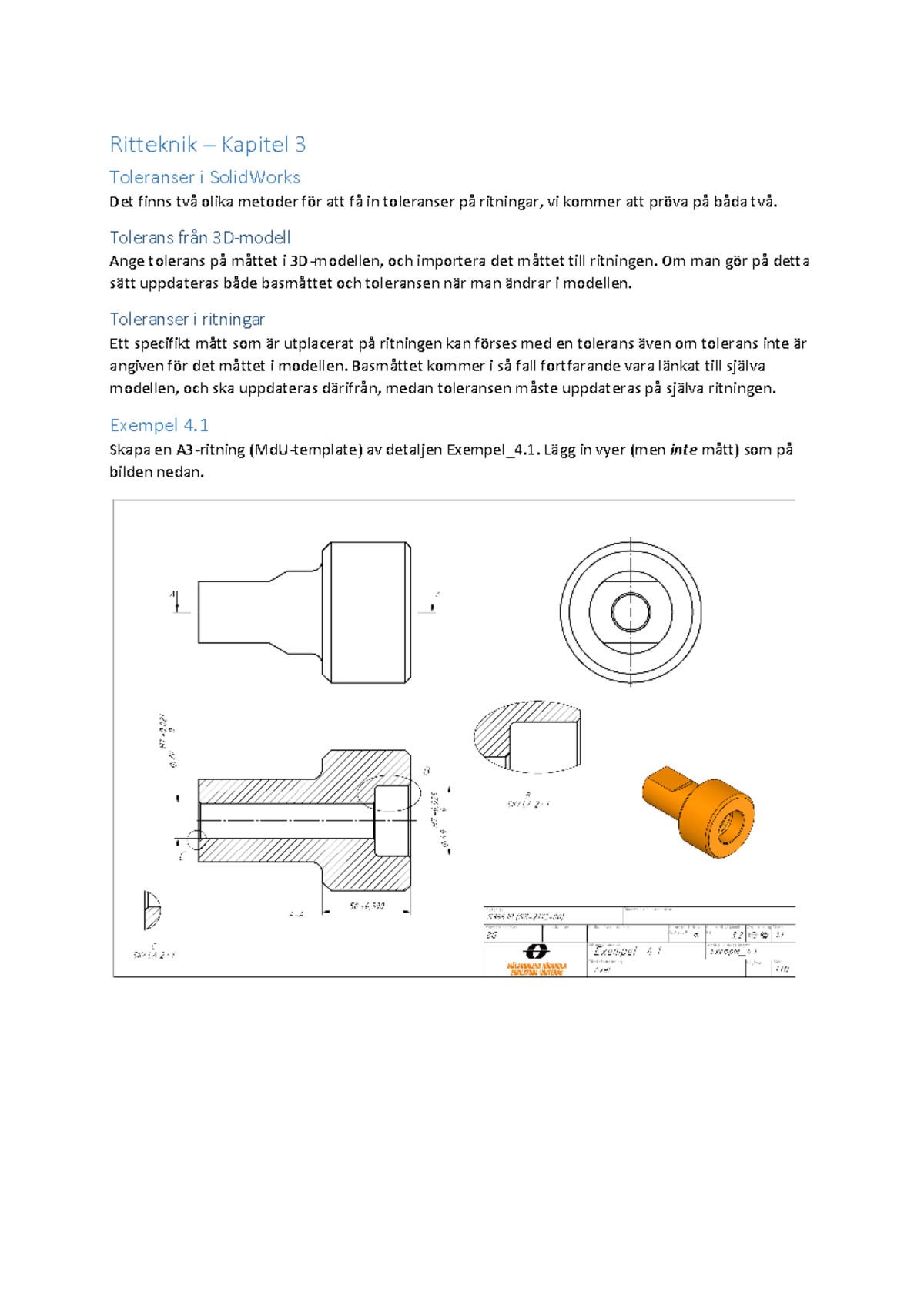 Ritteknik 3 - Toleranser Och Passningar - Ritteknik – Kapitel 3 ...