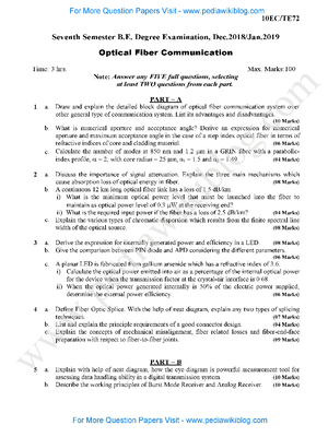 2019-2 - Question Paper - Fiber optics - Studocu