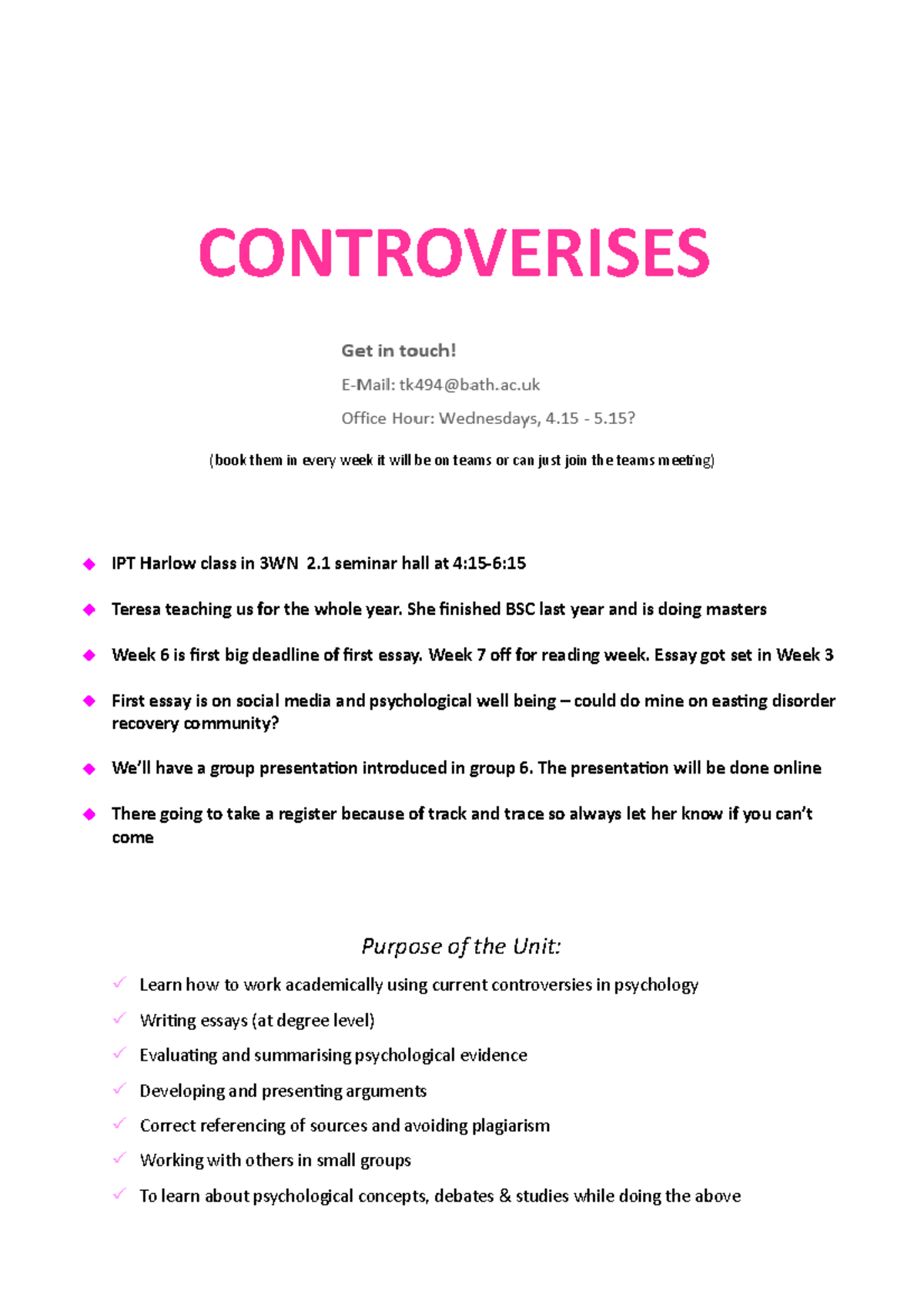 All controversies notes from the year - Long document - CONTROVERISES ...