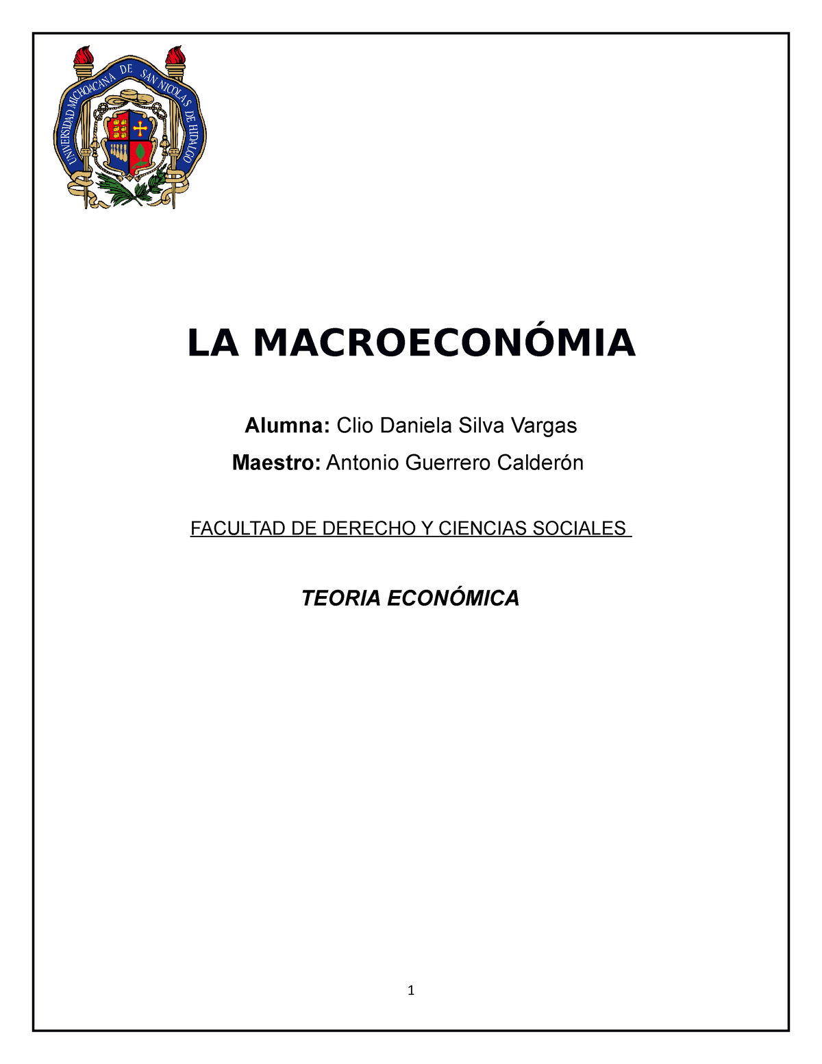 LA Macroeconómia - Derecho familiar y civil - LA - Studocu