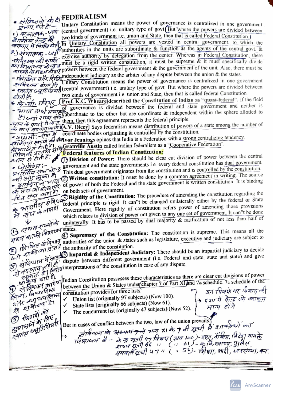 Ferderalism - Practice notes - FEDERALISM Unitary Constitution means ...