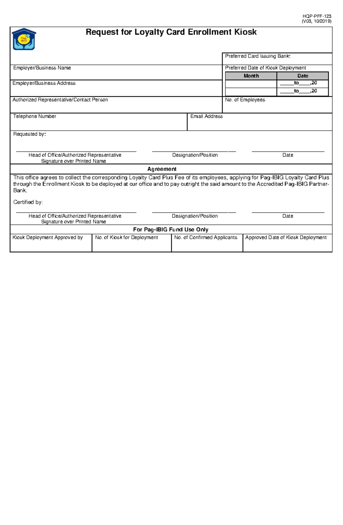PFF123 Request Loyalty Card Enrollment Kiosk V03 Request for Loyalty