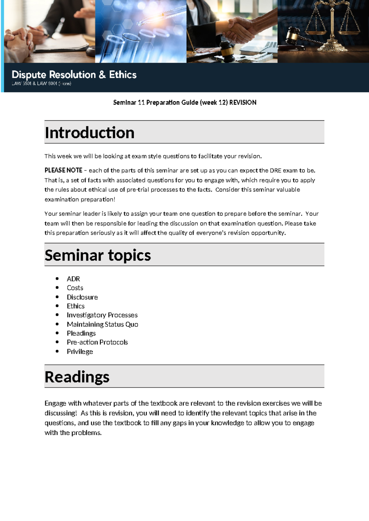 DRE 2024 Seminar 11 Preparation Guide - Seminar 11 Preparation Guide ...