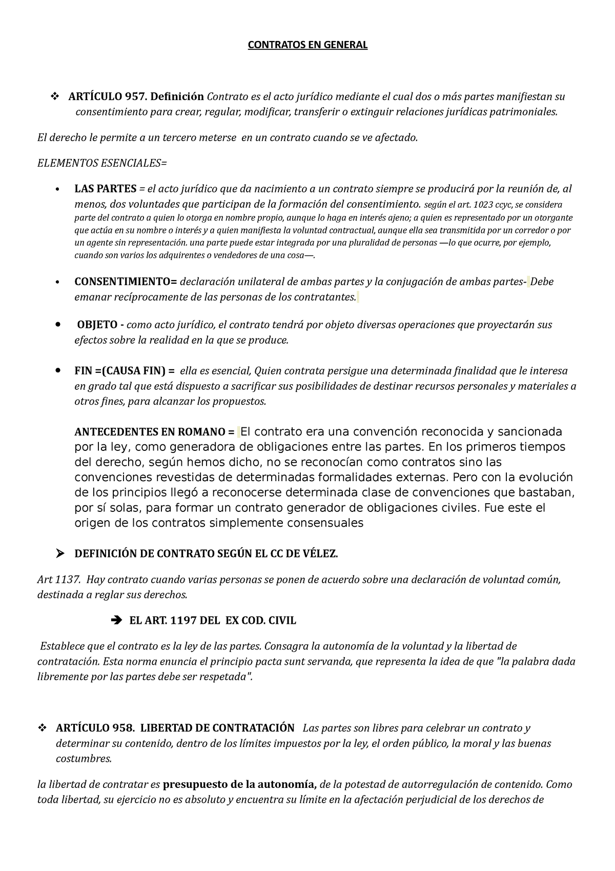 Contratos En General Contratos En General 957 Contrato Es El Acto Mediante El Cual Dos O 6751