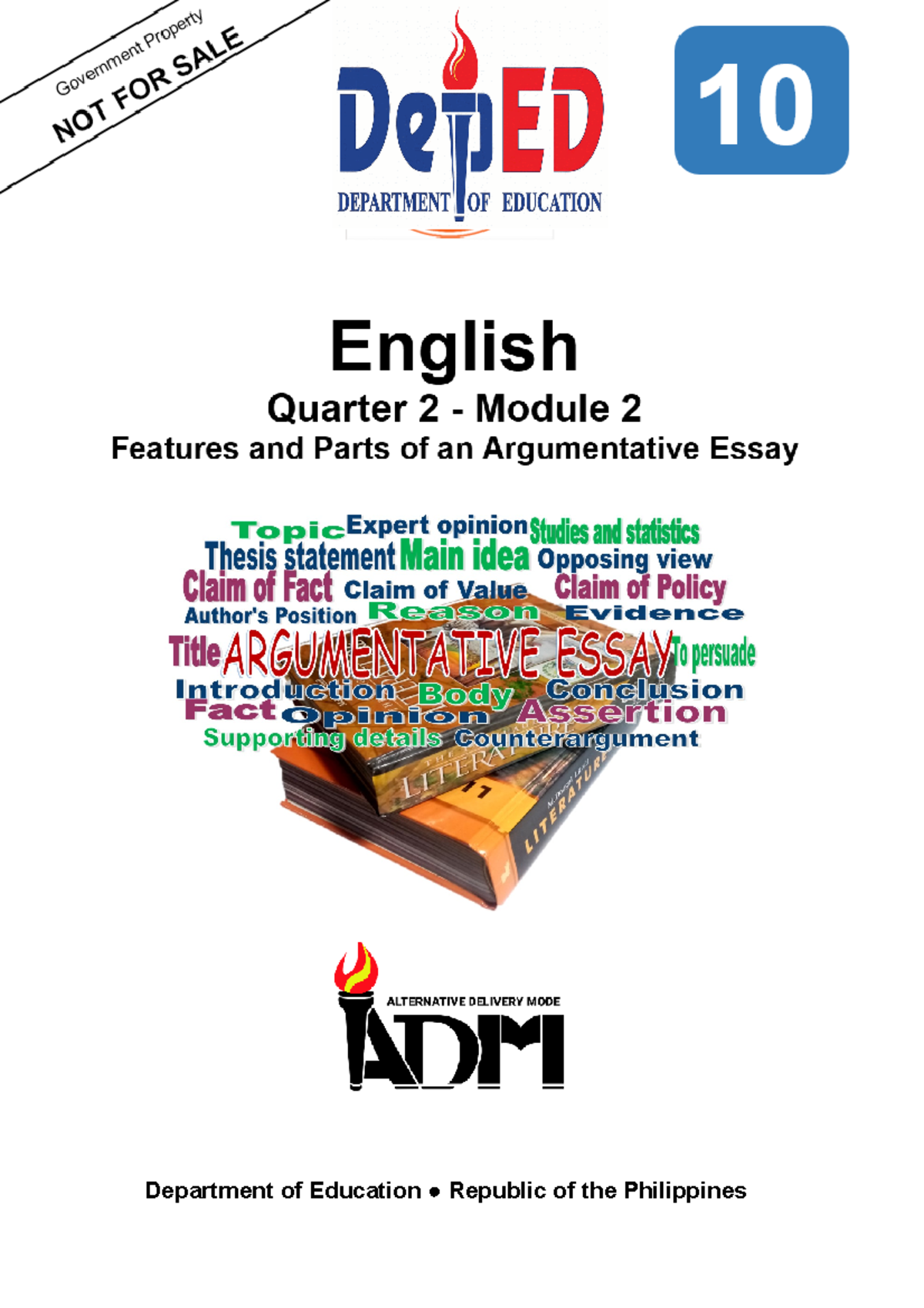 English 10 q2 mod2 features and parts of an argumentative essay v2 ...
