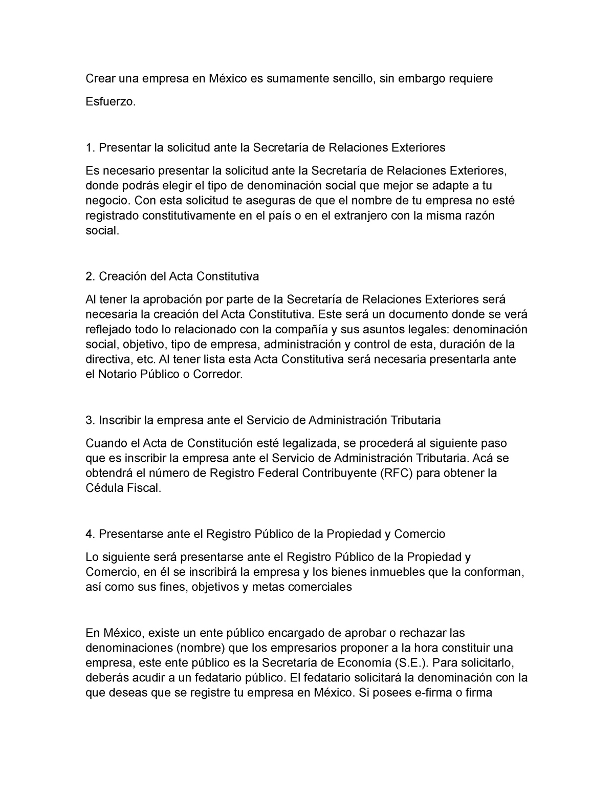 Crear Empresa - Crear Una Empresa En México Es Sumamente Sencillo, Sin ...